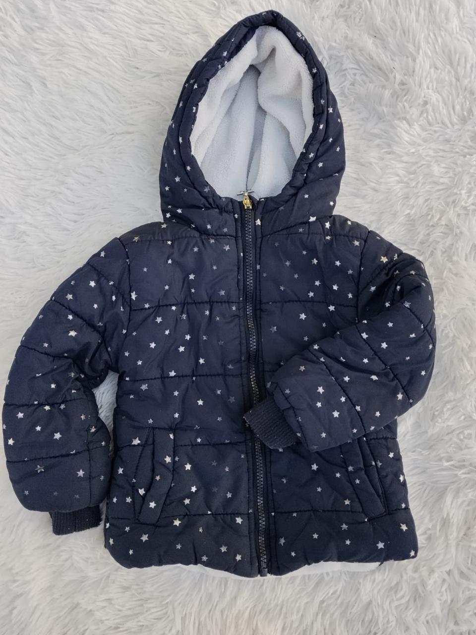 Campera Bebé Puffer Azul Marino con Estrellas